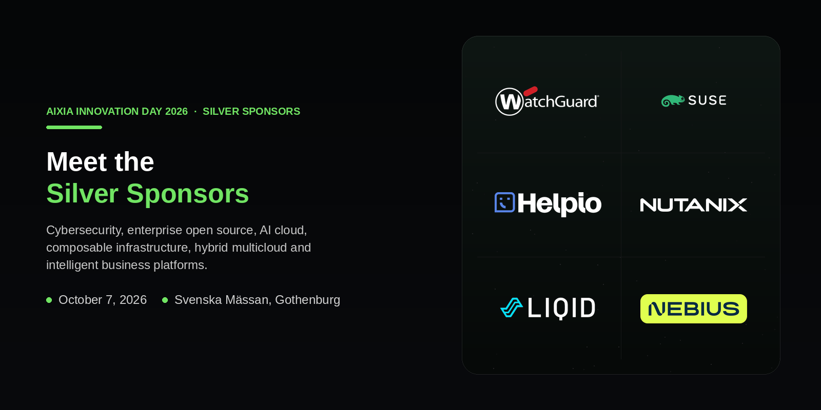 Meet the Silver Sponsors of Aixia Innovation Day 2026